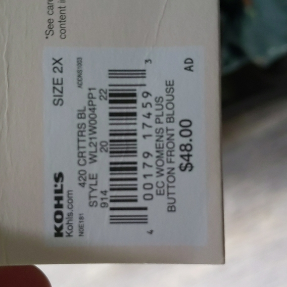 NWT size 2x teal top - Picture 4 of 4